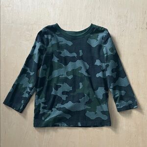Cat & Jack Green Camouflage Long Sleeve Tee